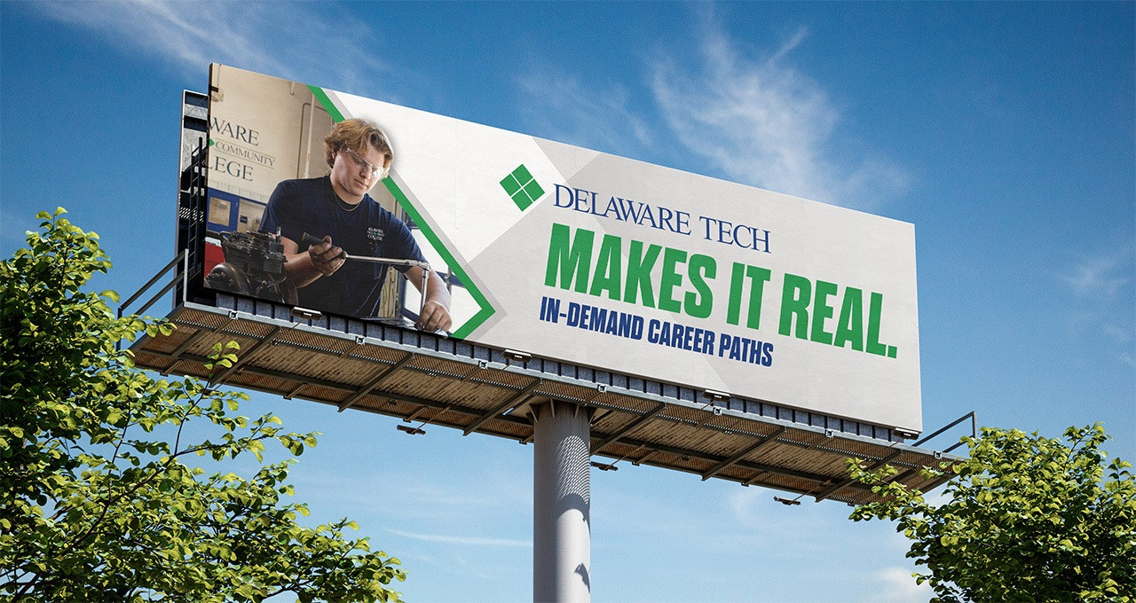 Del Tech billboard outside