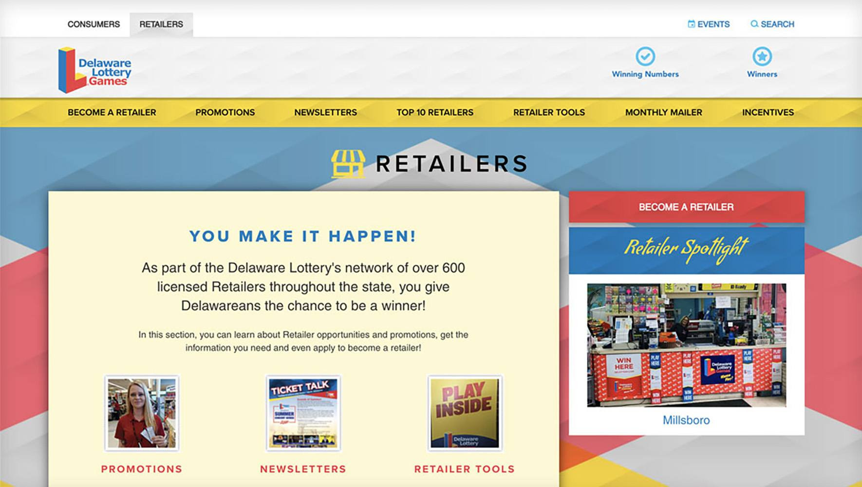 Delaware Lottery website