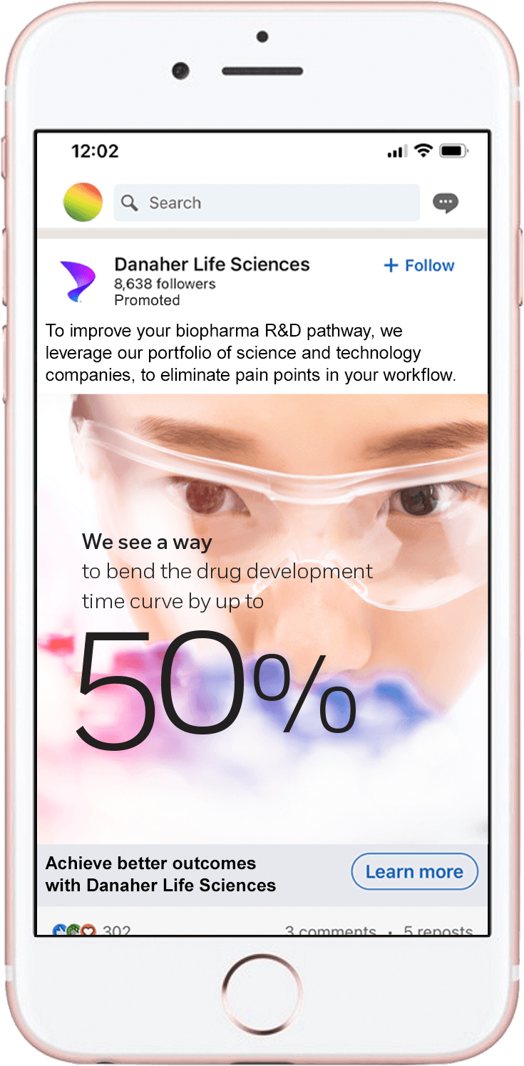 Danaher Life Sciences social media campaign ad