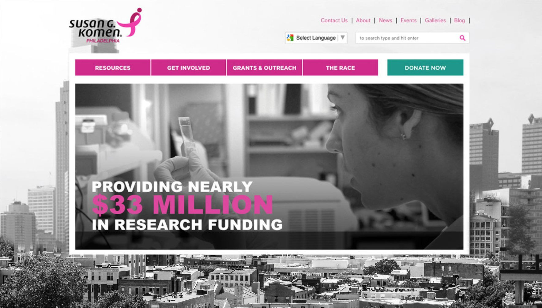 Komen Philadelphia website