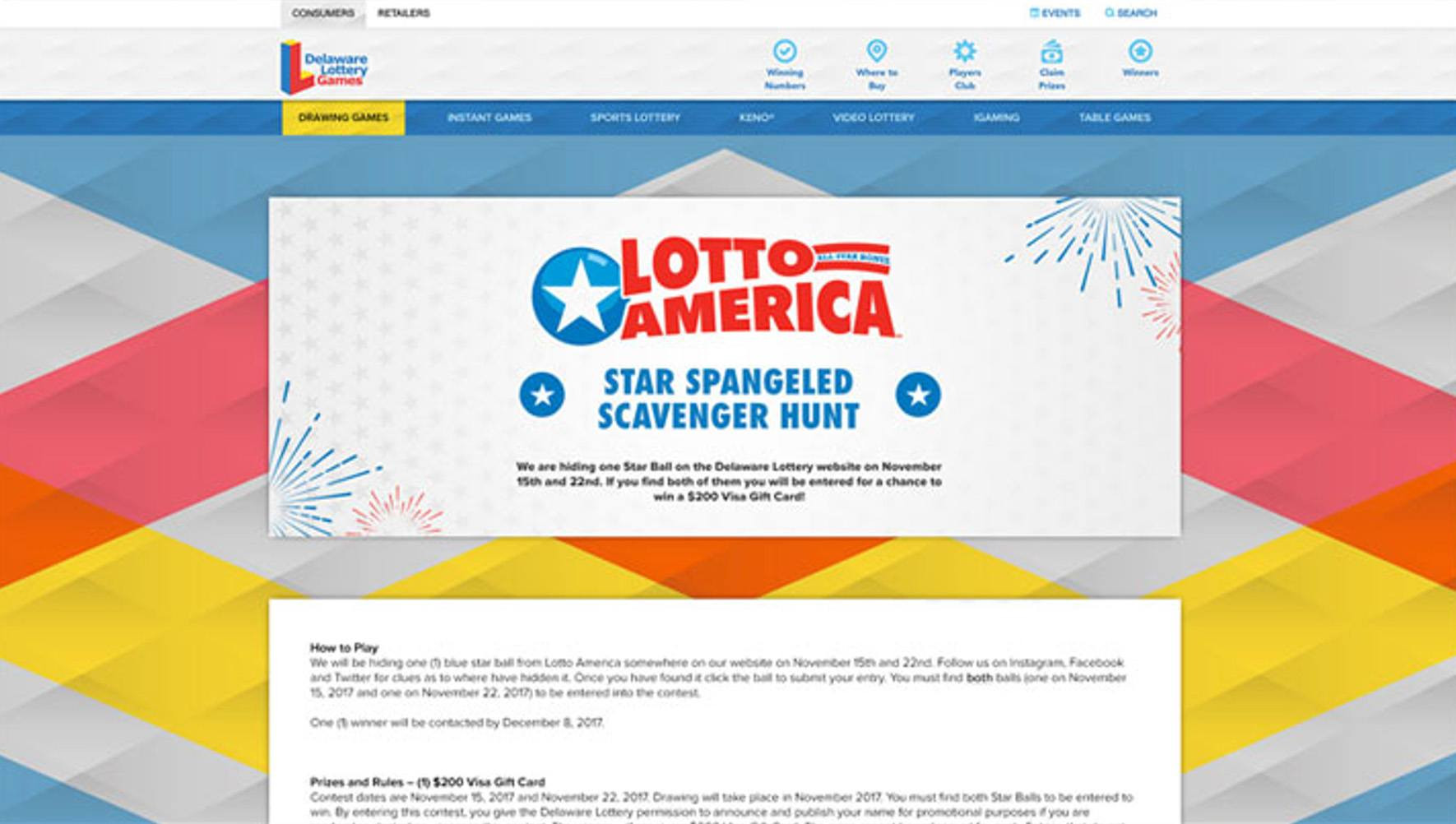 Lotto America℠ web page