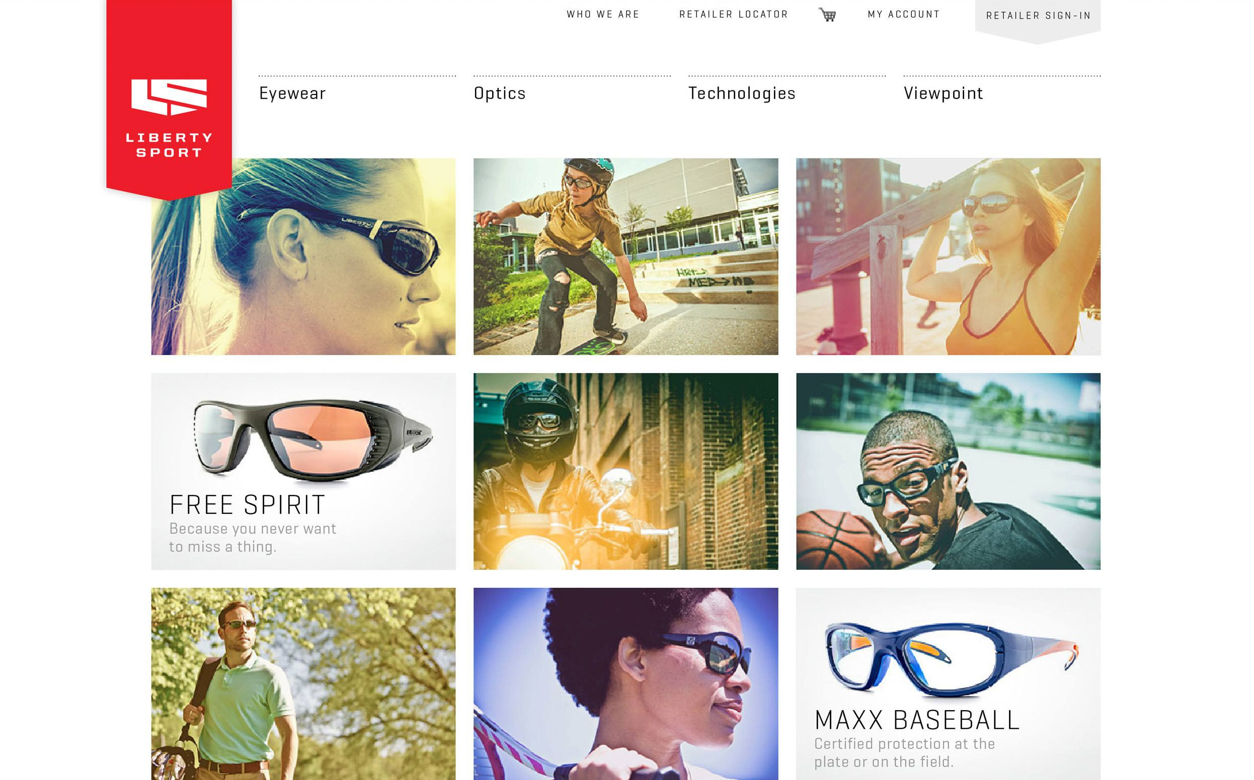 Liberty Sport Eyewear website