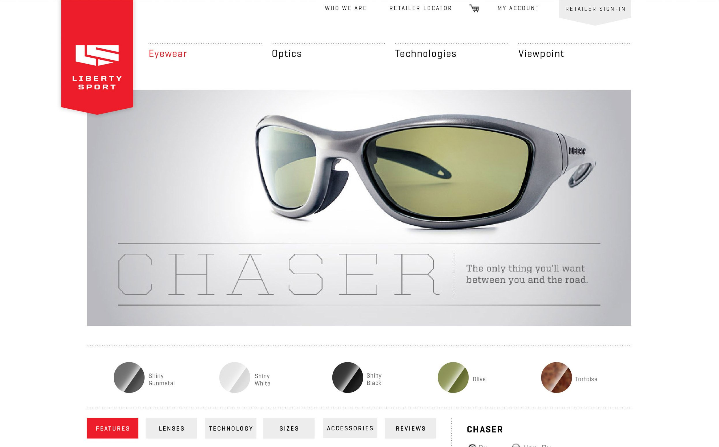 Liberty Sport Eyewear website